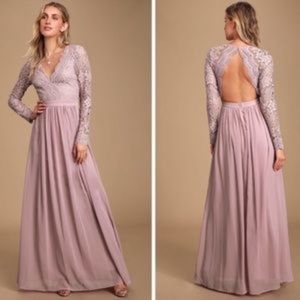 Lulu's Lavender Lace Maxi Dress